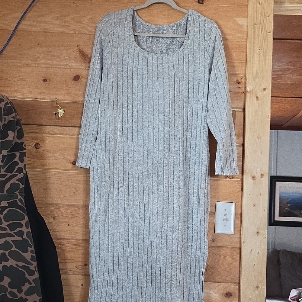 SHEIN Light Gray Long Sleeve Dress